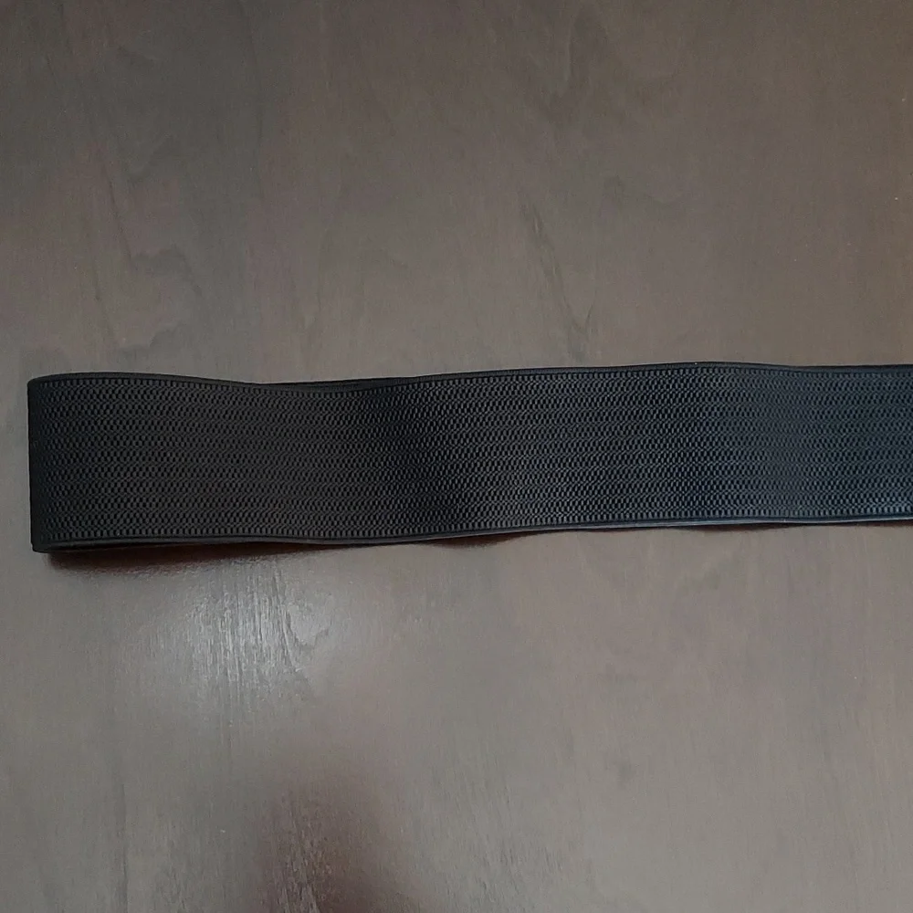 Ava & Viv Black Elasticized Belt w/ Silvertone Interlocking Closure Size 2X NWT - Picture 14 of 16